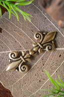 Fermeture de manteau fleur de lys, bronze