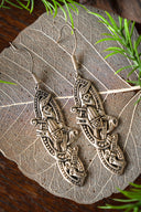 Oud-Ierse oorbellen, verzilverd brons