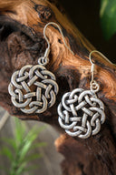 Keltischer Ohrringe Knoten, versilberte Bronze