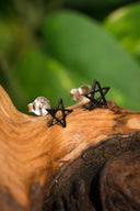 Pendientes de pentagrama, plata de ley plata