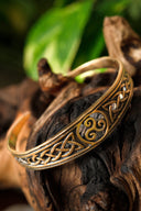 Narrow Celtic bracelet with trisquelion, bronze