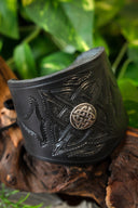 Celta pulsera, negro, cuero