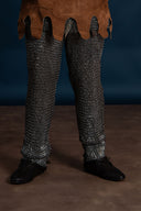 Chain mail chausses, flat rings, round rivets, 9mm