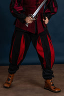 Landsknechtenbroek rood-zwart