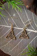 Keltische oorbellen triquetra, brons