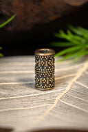 Cilindervormige Vikingbaardkraal met granulering, brons