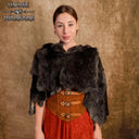 Cappotto di pelliccia marrone, marrone