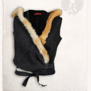 Top in pelle Jetta, nero