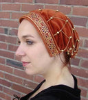 Haarnetje (caul) Isabeau, terciopelo, rojo