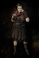 Skórzana spódnica wambuis Tenebra, brązowa