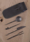 Middelalderlig bestiksæt med læderpose