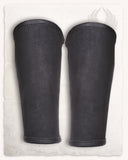 Brassards en cuir Borg, canons d'avant-bras, noir