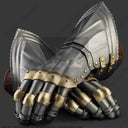 Luxe Gotische pantserhandschoenen, 1450-1500, messing, 1.2 mm