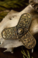 Kleeblad fibula Rygge, brons