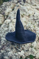 Kids witch hat, black, wool felt
