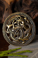 Urnes-Stil Scheibenfibel, messing