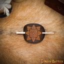 Épingle à cheveux avec nœuds celtiques, cuir