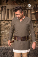 Tunica a spina di pesce Tyr, grigio oliva, misto lana