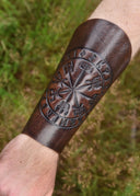 Vegvisir brazaletes de cuero, avambrazos