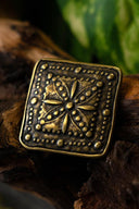 Riembeslag bloem (set van 5), 16e eeuw, brons