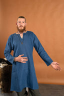 Viking tuniek Eirik, linnen, blauw