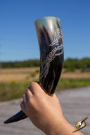 Viking drinkhoorn Midgaardslang, donker, 500-650 ml