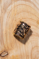 Cuentas de barba vikinga con motivo de dragón, bronce