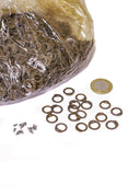 1 kg platte maliënringen met ronde klinknagels, 8 mm