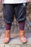 Vikingbroek vissegraatmotief Ivar, wolmix, zwart-grijs