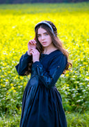 Haarnetje (caul) Cecilia, fluweel, zwart