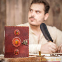 Diario in pelle con pietre