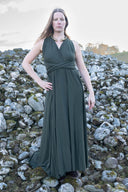 Goddess dress aphrodite, natural green