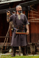 Keltische tuniek, korte mouwen, donkerbruin