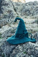 Wizard hat Merlin, green, wool felt