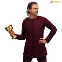 14de eeuwse pourpoint Charles de Blois, wol, dieprood