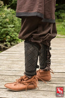 RFB Læder Viking benskinner, sort, par