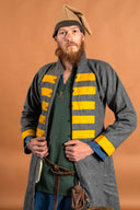Rusvik manteau viking Bartosz, jaune/gris, mélange de laine