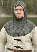 Cuffia di maglia con scollo quadrato, anelli piatti - rivetti rotondi, 8 mm