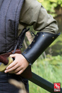 RFB Leren bracers, onderarmbeschermers, zwart, paar