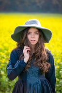 Cappello storico con tesa, grigio, feltro di lana