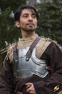 Merc staal-leren borstpantser L/XL, 1 mm