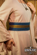 Jeanne tyger bälte, blå-guld