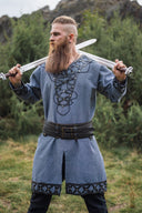 Viking tuniek Farulfr, blauw-grijs