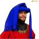 Kapuzenhaube Jan van Eyck, Wolle, blau