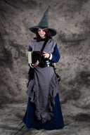 Sombrero de bruja, gris, fieltro de lana