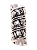 Germanic beard / hair bead with Rune inscription, silvered bronze