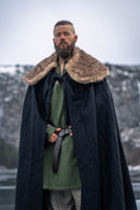 Bontmantel John, zwart, wolmix