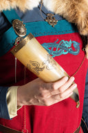 Gegraveerde Odin drinkhoorn, 300-500 ml