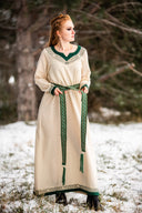 Viking vestido Lagertha, natural-verde
