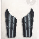 Alistair leather bracers deluxe, forearm guards, black